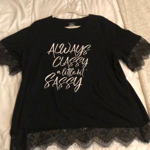 Lanebryant Sassy T-shirt with Lace accents
